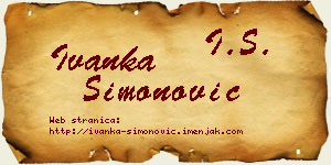 Ivanka Simonović vizit kartica